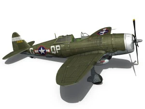 republic p-47c thunderbolt - california or bust - qp-g 3D Model