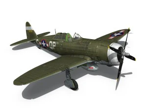 republic p-47c thunderbolt - california or bust - qp-g 3D Model