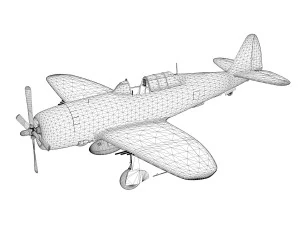 republic p-47c thunderbolt - california or bust - qp-g 3D Model