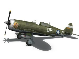 republic p-47c thunderbolt - wela kahao - qp-b 3D Model