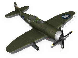 republic p-47c thunderbolt - wela kahao - qp-b 3D Model