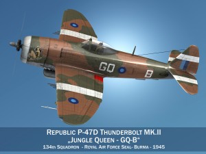 republic p-47d thunderbolt mkii - jungle queen 3D मॉडल