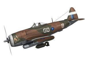 republic p-47d thunderbolt mkii - jungle queen Model 3D