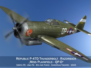 republic p-47d thunderbolt - miss plainfield 3D Model
