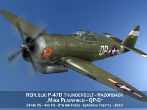 cumhuriyet p-47d yıldırım - bayan plainfield 3D Model