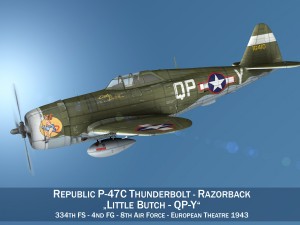 republic p-47c thunderbolt - little butch 3D मॉडल