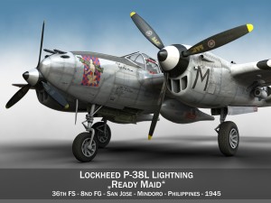 lockheed p-38 lightning - ready maid 3D 모델