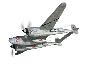 lockheed p-38 lightning - ready maid 3D Model