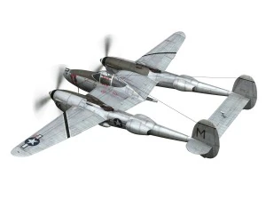 lockheed p-38 lightning - ready maid 3D Model