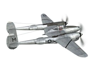 lockheed p-38 lightning - ready maid 3D Model