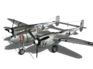 lockheed p-38 lightning - ready maid 3D Model