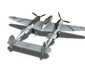 lockheed p-38 lightning - ready maid 3D Model