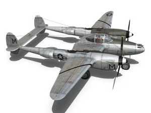 lockheed p-38 lightning - ready maid 3D Model