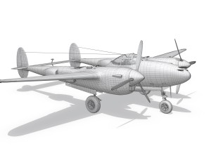 lockheed p-38 lightning - ready maid Model 3D