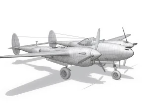 lockheed p-38 lightning - ready maid 3D Model