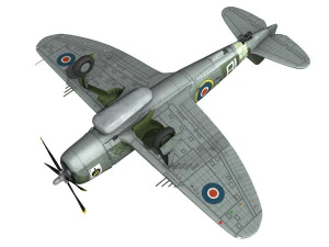 republic p-47d thunderbolt mk i - hd154 3D Model