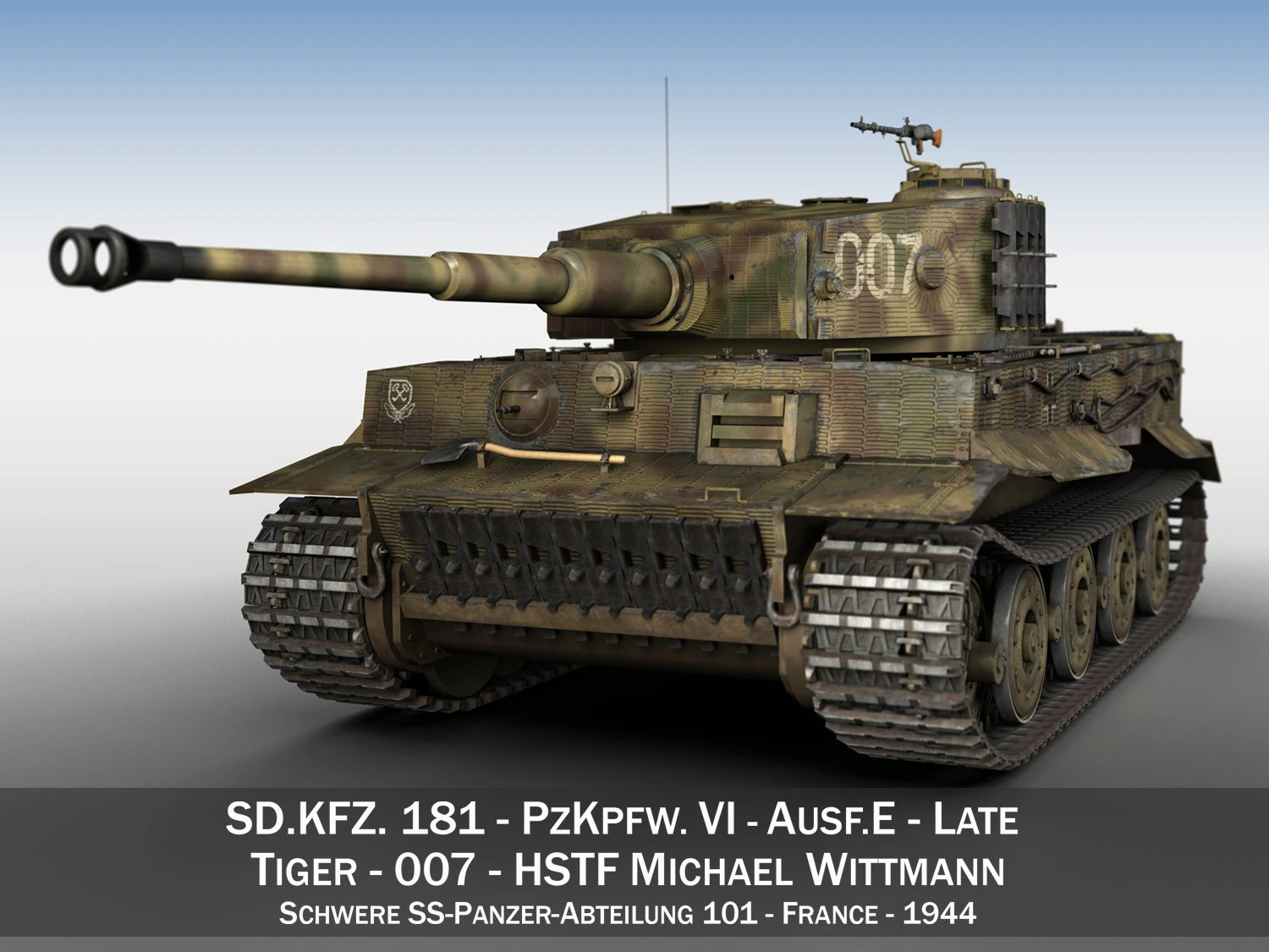panzer vi - tiger - 007 - late production 3D Model .c4d .max .obj .3ds .fbx .stl .blend 