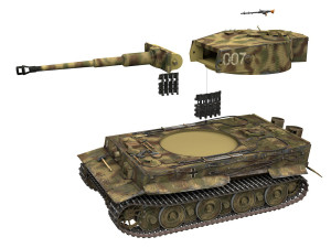 panzer vi - tiger - 007 - late production 3D मॉडल
