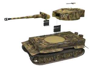 panzer vi - tiger - 007 - late production 3D Model