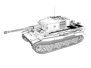 panzer vi - tiger - 007 - late production 3D Model