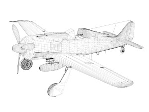 focke wulf - fw190 a8 - black 10 Modelo 3D