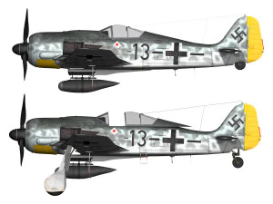 focke wulf - fw190 a8 - black 13 3D Model