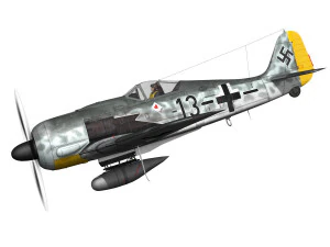focke wulf - fw190 a8 - black 13 3D Model