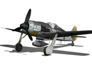 focke wulf - fw190 a8 - black 13 3D Model
