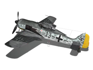 focke wulf - fw190 a8 - black 13 3D Model