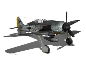focke wulf - fw190 a8 - black 13 3D Model