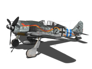 focke wulf - fw190 a8 - black 12 Modelo 3D
