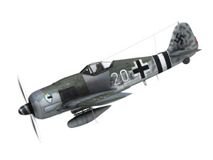 focke wulf - fw190 a-7 - white 20 Model 3D