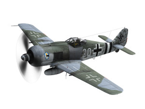 focke wulf - fw190 a-7 - white 20 Model 3D