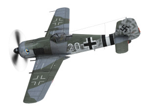 focke wulf - fw190 a-7 - white 20 Model 3D