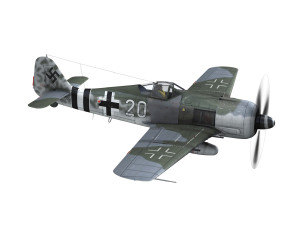 focke wulf - fw190 a-7 - white 20 Model 3D