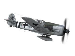 focke wulf - fw190 a-7 - white 20 Model 3D