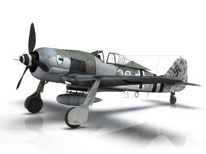 focke wulf - fw190 a-7 - white 20 Model 3D