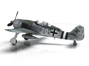 focke wulf - fw190 a-7 - white 20 Model 3D