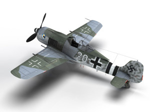 focke wulf - fw190 a-7 - white 20 Model 3D
