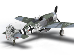 focke wulf - fw190 a-7 - white 20 Model 3D