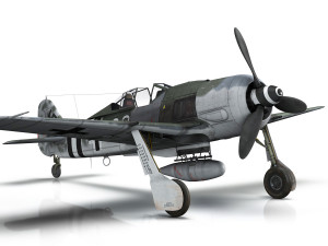 focke wulf - fw190 a-7 - white 20 Model 3D