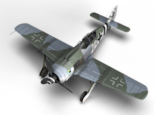 focke wulf - fw190 a-7 - white 20 Model 3D