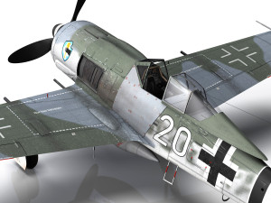focke wulf - fw190 a-7 - white 20 Model 3D