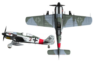 focke wulf - fw190 a7 - black 3 3D Model