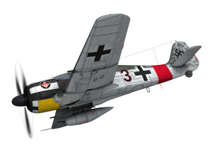 focke wulf - fw190 a7 - black 3 3D Model