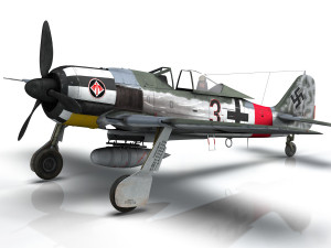 focke wulf - fw190 a7 - black 3 3D Model