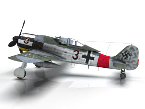 focke wulf - fw190 a7 - black 3 3D Model
