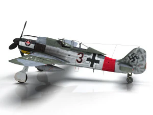 focke wulf - fw190 a7 - black 3 3D Model