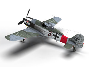 focke wulf - fw190 a7 - black 3 3D Model
