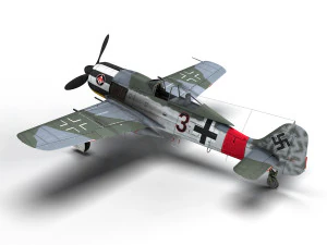 focke wulf - fw190 a7 - black 3 3D Model